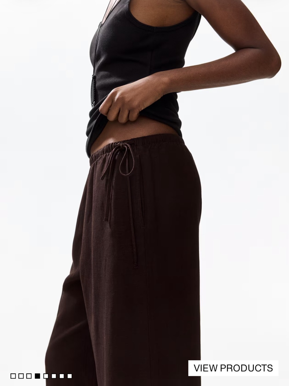 H&M Linen-Blend Drawstring Pants - Picture 2 of 5